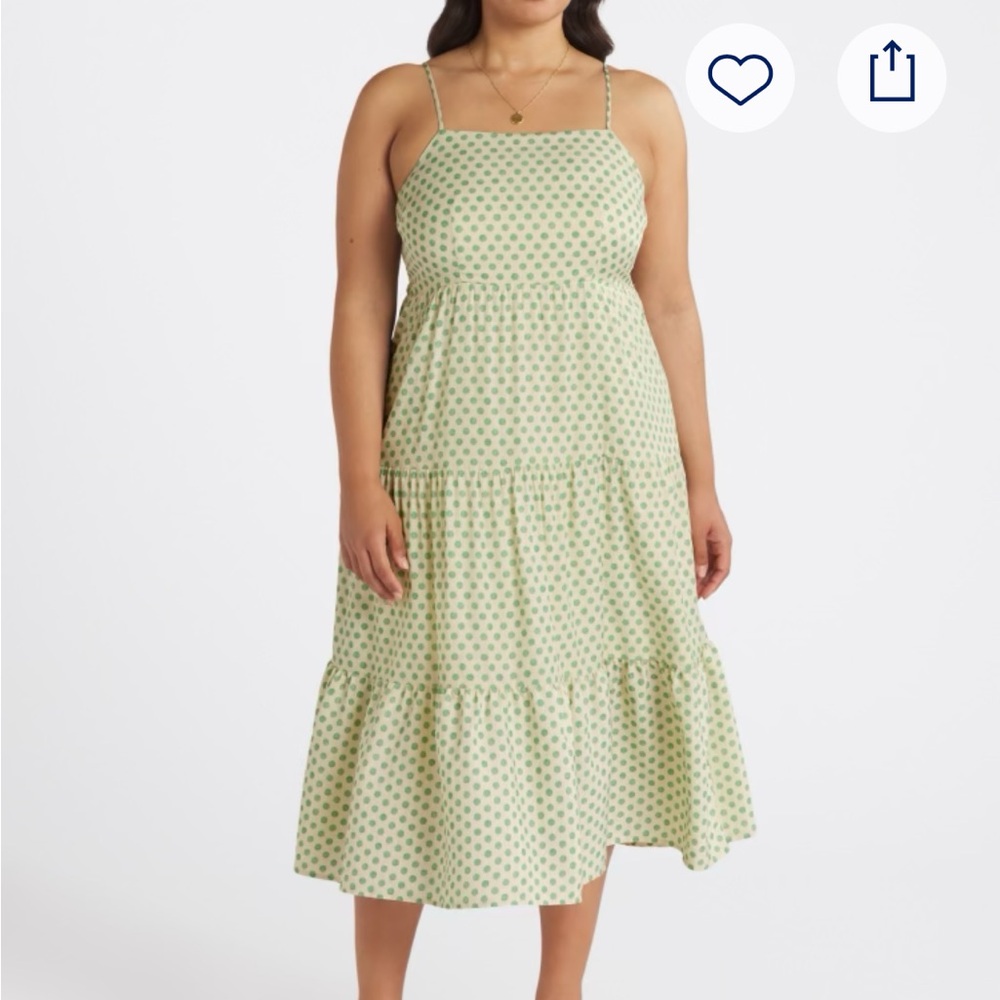 Elegant Green Patterned Midi Dress